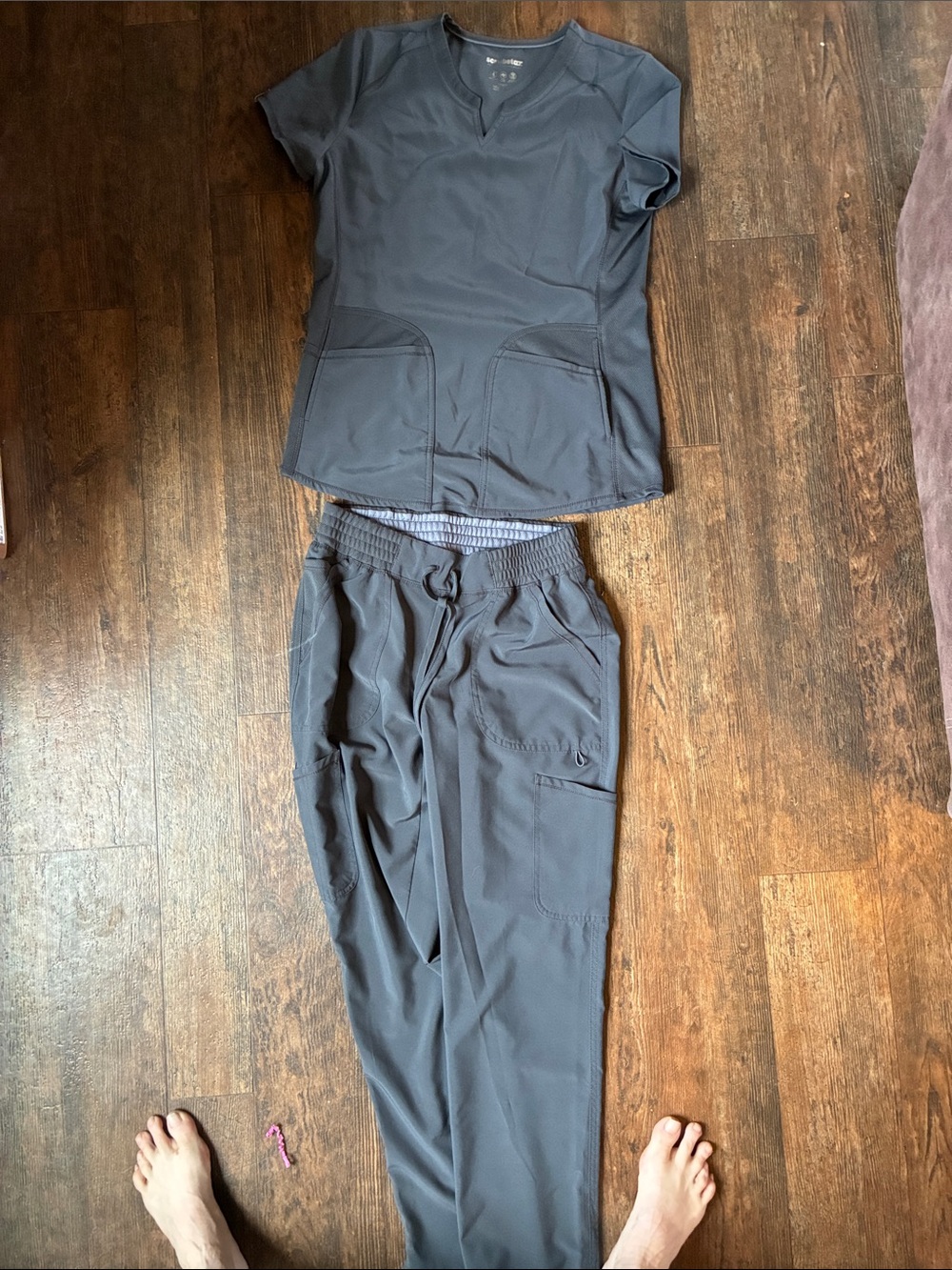 Unbranded Women's Gray Scrub Top and Pants Set